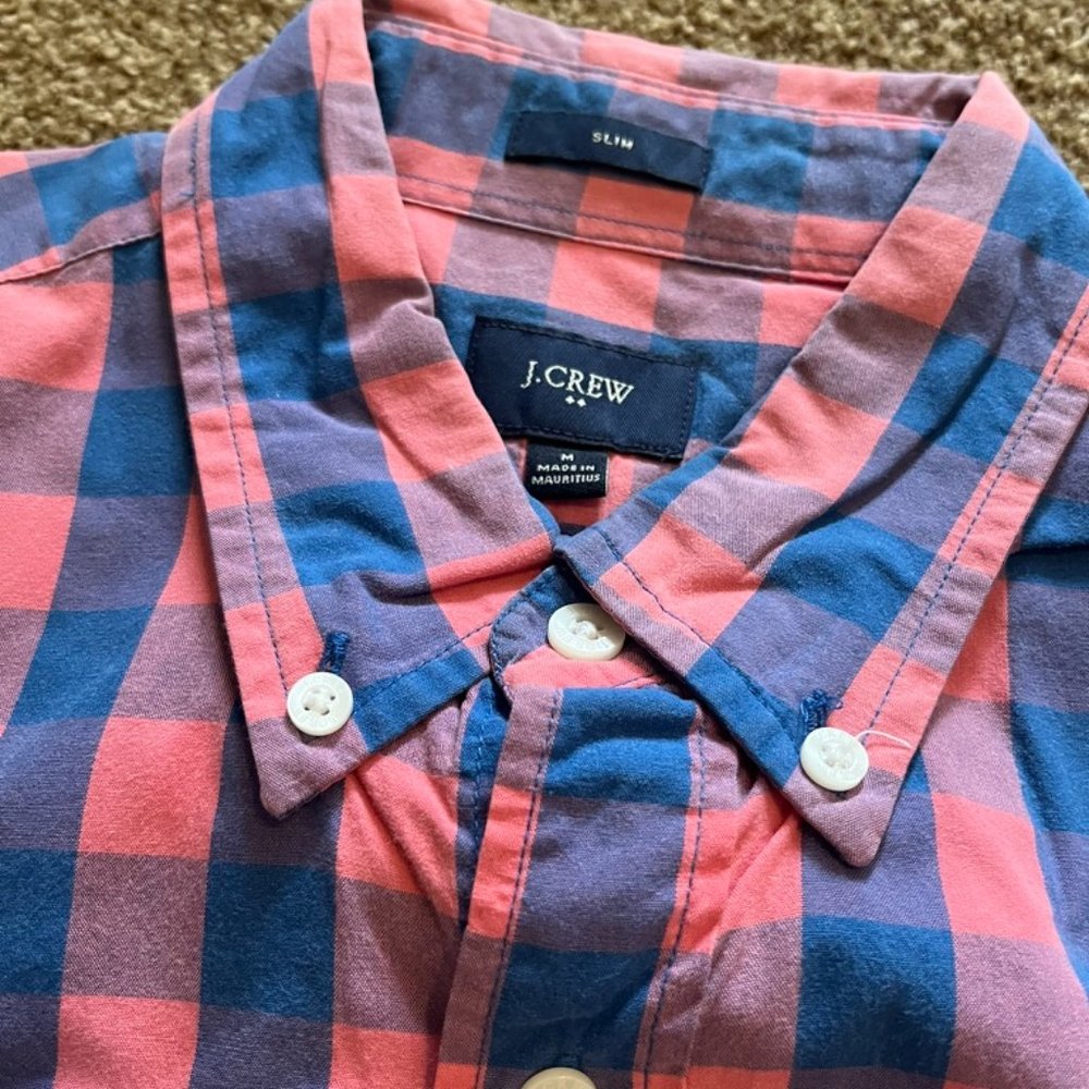 J Crew Plaid Button Down M